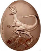 Samoa 20 Cents Dilophosaurus 2023 DILOPHOSAURUS DINOSAURS IN ASIA 2023 coin reverse