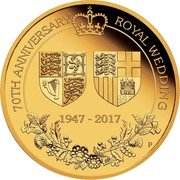 Australia 200 Dollars (Elizabeth II 4th Portrait - 70th Wedding Anniversary) 70TH ANNIVERSARY ROYAL WEDDING 1947 - 2017 AH P coin reverse