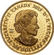 Canada 200 Dollars (Great Hunters. Grizzly Bear) SB 1952 2022 CANADA 2023 ELIZABETH II D G REGINA 200 DOLLARS coin obverse Canada 200 Dollars (Great Hunters. Grizzly Bear) SB 1952 2022 CANADA 2023 ELIZABETH II D G REGINA 200 DOLLARS coin obverse
