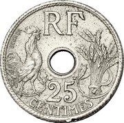France 25 Centimes Pattern of Becker. 1st Type 1913  RF 25 CENTIMES coin obverse France 25 Centimes Pattern of Becker. 1st Type 1913  RF 25 CENTIMES coin obverse