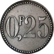 France 25 Centimes (Bethune - Pattern) 0F,25 coin reverse France 25 Centimes (Bethune - Pattern) 0F,25 coin reverse