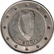 Ireland 25 ECU (Cat and Harp) 25 ECU coin obverse Ireland 25 ECU (Cat and Harp) 25 ECU coin obverse