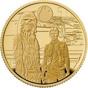 UK 25 Pounds Han Solo and Chewbacca. 2023 Proof STAR WARS © & TM LUCASFILM LTD. coin reverse