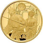 UK 25 Pounds (Luke Skywalker and Princess Leia) STAR WARS © & TM LUCASFILM LTD. coin reverse