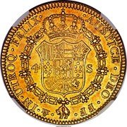 Mexico 4 Escudos Carolus III 1782 FF KM# 142.2 IN UTROQ FELIX AUSPICE DEO MO FF 4 S coin reverse Mexico 4 Escudos Carolus III 1782 FF KM# 142.2 IN UTROQ FELIX AUSPICE DEO MO FF 4 S coin reverse