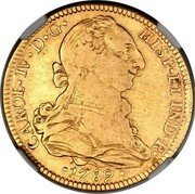Mexico 4 Escudos Charles IV 1789 FM KM# 143.1 CAROL IV D G HISP ET IND R 1789 coin obverse Mexico 4 Escudos Charles IV 1789 FM KM# 143.1 CAROL IV D G HISP ET IND R 1789 coin obverse