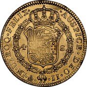 Mexico 4 Escudos Ferdinand VII 1818 JJ KM# 146 IN UTROQ FELIX AUSPICE DEO 4 S MO HJ coin reverse Mexico 4 Escudos Ferdinand VII 1818 JJ KM# 146 IN UTROQ FELIX AUSPICE DEO 4 S MO HJ coin reverse