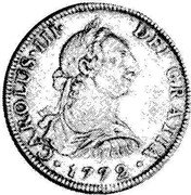 Mexico 4 Reales Carolus III 1772 FM KM# 97.1 CAROLUS III DEI GRATIA 1772 coin obverse Mexico 4 Reales Carolus III 1772 FM KM# 97.1 CAROLUS III DEI GRATIA 1772 coin obverse