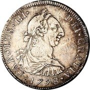 Mexico 4 Reales Carolus III 1778 FF KM# 97.2 CAROLUS III DEI GRATIA 1778 coin obverse Mexico 4 Reales Carolus III 1778 FF KM# 97.2 CAROLUS III DEI GRATIA 1778 coin obverse