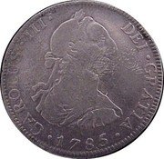Mexico 4 Reales Carolus III 1786 FM KM# 97.2a CARLUS III DEI GRATIA 1785 coin obverse Mexico 4 Reales Carolus III 1786 FM KM# 97.2a CARLUS III DEI GRATIA 1785 coin obverse