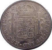 Mexico 4 Reales Carolus III 1786 FM KM# 97.2a HISPAN ET IND REX MO 4 R F M PLUS VLTRA coin reverse Mexico 4 Reales Carolus III 1786 FM KM# 97.2a HISPAN ET IND REX MO 4 R F M PLUS VLTRA coin reverse