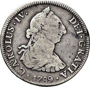 Mexico 4 Reales Charles IV 1789 FM KM# 98 CAROLUS IV DEI GRATIA 1789 coin obverse