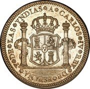 Mexico 4 Reales Charles IV Proclamation 1789 KM# Q27 A CARLOS IV REY DE ESPANA Y DE LAS YNDIAS coin obverse Mexico 4 Reales Charles IV Proclamation 1789 KM# Q27 A CARLOS IV REY DE ESPANA Y DE LAS YNDIAS coin obverse
