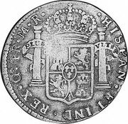 Mexico 4 Reales Ferdinand VII. Guadalajara 1814 GA MR KM# 102.4 HISPAN ET IND REX CA 4 R M R coin reverse Mexico 4 Reales Ferdinand VII. Guadalajara 1814 GA MR KM# 102.4 HISPAN ET IND REX CA 4 R M R coin reverse
