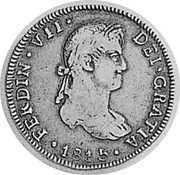 Mexico 4 Reales Ferdinand VII. Guadalajara 1815 GA MR KM# 102.2 FERDIN VII DEI GRATIA 1815 coin obverse Mexico 4 Reales Ferdinand VII. Guadalajara 1815 GA MR KM# 102.2 FERDIN VII DEI GRATIA 1815 coin obverse