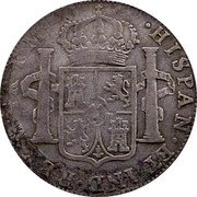 Mexico 4 Reales Charles IV 1792 FM KM# 100 HISPAN ET IND REX MO 4R F M coin reverse