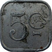 France 5 Centimes (Cooperative Society. Thaon-les-Vosges) 5 CMES_ coin reverse France 5 Centimes (Cooperative Society. Thaon-les-Vosges) 5 CMES_ coin reverse