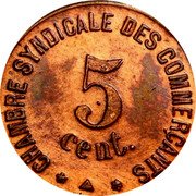 France 5 Centimes (Perpignan - Pattern) CHAMBRE SYNDICALE DES COMMERÇANTS 5 CENT. coin reverse