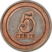 Netherlands 5 Cents (Willem III Pattern) 5 CENTS coin reverse Netherlands 5 Cents (Willem III Pattern) 5 CENTS coin reverse
