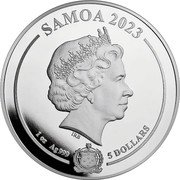 Samoa 5 Dollars Flash 2023  BU SAMOA 2023 IRB 1 OZ AG999 5 DOLLARS coin obverse
