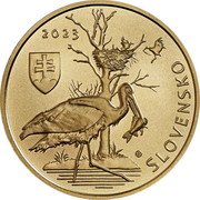 Slovakia 5 Euro (Black Stork) SLOVENSKO 2023 MK coin obverse