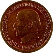 France 5 Francs (Essai Type I) PHILIPPE PETAIN MARECHAL DE FRANCE CHEF DE L'ETAT. coin obverse France 5 Francs (Essai Type I) PHILIPPE PETAIN MARECHAL DE FRANCE CHEF DE L'ETAT. coin obverse