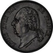 France 5 Francs (Louis XVIII. Essai by Michaut) LOUIS XVIII ROI DE FRANCE MICHAUT F. coin obverse