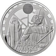 UK 5 Pounds (Darth Vader and Emperor Palpatine.) STAR WARS © & TM LUCASFILM LTD. coin reverse UK 5 Pounds (Darth Vader and Emperor Palpatine.) STAR WARS © & TM LUCASFILM LTD. coin reverse