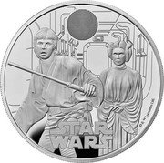 UK 5 Pounds (Luke Skywalker and Princess Leia) STAR WARS © & TM LUCASFILM LTD. coin reverse UK 5 Pounds (Luke Skywalker and Princess Leia) STAR WARS © & TM LUCASFILM LTD. coin reverse