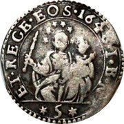Italy 5 Soldi (Genoa Coinage) ET REGE EOS 1648 I B N 5 coin reverse Italy 5 Soldi (Genoa Coinage) ET REGE EOS 1648 I B N 5 coin reverse