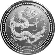 Samoa 5 Tala Year of the Dragon 2024 龍 2024 YEAR OF THE DRAGON coin reverse