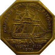 France 50 Centimes (Bayonne - Pattern) CHAMBRE DE COMMERCE DE BAYONNE VIGENT FIDE 1920 coin obverse