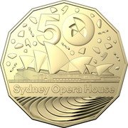 Australia 50 Cents 50th Anniversary of the Sydney Opera House 2023 50 SYDNEY OPERA HOUSE coin reverse Australia 50 Cents 50th Anniversary of the Sydney Opera House 2023 50 SYDNEY OPERA HOUSE coin reverse
