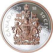 Canada 50 Cents Coat of Arms 2018  Proof 20 18 CANADA 50 CENTS coin reverse Canada 50 Cents Coat of Arms 2018  Proof 20 18 CANADA 50 CENTS coin reverse