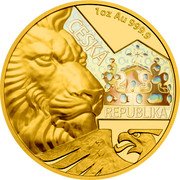 Niue 50 Dollars Czech Lion. Hologram 2023 ♛Čᴍ ČESKÁ REPUBLIKA 1 OZ AU 999.9 coin reverse Niue 50 Dollars Czech Lion. Hologram 2023 ♛Čᴍ ČESKÁ REPUBLIKA 1 OZ AU 999.9 coin reverse