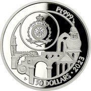 Niue 50 Dollars Jizera Mountain Beech Forest 2023 CM Proof PT999 PUBLIC SEAL OF NIUE ATUA NIUE TUKULAGI CM 50 DOLLARS 2023 coin obverse