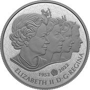 Canada 50 Dollars Queen Elizabeth II’s Reign 2023 No Date ELIZABETH II D G REGINA 1952 2022 coin obverse Canada 50 Dollars Queen Elizabeth II’s Reign 2023 No Date ELIZABETH II D G REGINA 1952 2022 coin obverse
