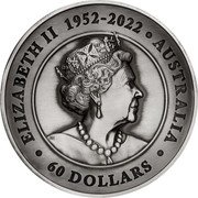Australia 60 Dollars Koi Fish 2023 P JC ELIZABETH II 1952-2022 AUSTRALIA 60 DOLLARS coin obverse Australia 60 Dollars Koi Fish 2023 P JC ELIZABETH II 1952-2022 AUSTRALIA 60 DOLLARS coin obverse