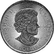 Canada 8 Dollars (Bald Eagle with Nest) ELIZABETH II D G REGINA 8 DOLLARS coin obverse Canada 8 Dollars (Bald Eagle with Nest) ELIZABETH II D G REGINA 8 DOLLARS coin obverse