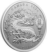 Canada 8 Dollars (Lunar Year of the Dragon) CANADA 2024 8 DOLLARS AC 龍 coin reverse Canada 8 Dollars (Lunar Year of the Dragon) CANADA 2024 8 DOLLARS AC 龍 coin reverse