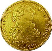 Mexico 8 Escudos Charles IV 1789 FM KM# 157 CAROL IV D G HISP ET IND R 1789 coin obverse Mexico 8 Escudos Charles IV 1789 FM KM# 157 CAROL IV D G HISP ET IND R 1789 coin obverse