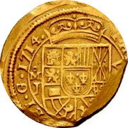 Mexico 8 Escudos Philip V 1714 Mo J KM# 57.2 PHILIPPVS V DEI G 1714 MO J VIII coin obverse Mexico 8 Escudos Philip V 1714 Mo J KM# 57.2 PHILIPPVS V DEI G 1714 MO J VIII coin obverse