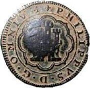 Spain 8 Maravedis (Felipe III Countermark) PHILIPPVS D G OMNIVM coin obverse Spain 8 Maravedis (Felipe III Countermark) PHILIPPVS D G OMNIVM coin obverse