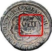 Spain 8 Maravedis (Felipe III Countermark) HISPAN REGNORVM REX 1598 VIII B coin reverse Spain 8 Maravedis (Felipe III Countermark) HISPAN REGNORVM REX 1598 VIII B coin reverse