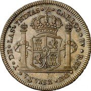Mexico 8 Reales Carlos IV Proclamation 1789 KM# Q28a A CARLOS IV REY DE ESPANA Y DE LAS YNDIAS coin obverse Mexico 8 Reales Carlos IV Proclamation 1789 KM# Q28a A CARLOS IV REY DE ESPANA Y DE LAS YNDIAS coin obverse