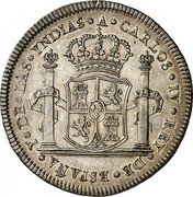 Mexico 8 Reales Carlos IV Proclamation Coinage 1789 KM# Q28 A CARLOS IV REY DE ESPAÑA Y DE LAS YNDIAS coin obverse Mexico 8 Reales Carlos IV Proclamation Coinage 1789 KM# Q28 A CARLOS IV REY DE ESPAÑA Y DE LAS YNDIAS coin obverse
