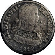 Mexico 8 Reales Countermarked Coinage. LCM ND RP Host date 1812 KM# 194.1 L.C.M. FERDIN VII DEI GRATIA 1812 coin obverse Mexico 8 Reales Countermarked Coinage. LCM ND RP Host date 1812 KM# 194.1 L.C.M. FERDIN VII DEI GRATIA 1812 coin obverse