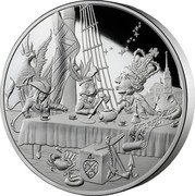 Niue 80 Dollars Alice's Tea Party 2023 4 E/I/C BOSTON TEA PARTY 4 E I C coin reverse