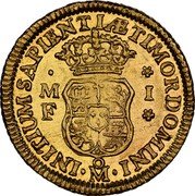 Mexico Escudo Ferdinand VI 1747 MF KM# 114 INITIUM SAPIENTIÆ TIMOR DOMINI MF1 MO coin reverse Mexico Escudo Ferdinand VI 1747 MF KM# 114 INITIUM SAPIENTIÆ TIMOR DOMINI MF1 MO coin reverse