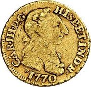 Mexico Escudo Carolus III 1770 MF KM# 117 CAR III D G HISP ET IND R 1770 coin obverse Mexico Escudo Carolus III 1770 MF KM# 117 CAR III D G HISP ET IND R 1770 coin obverse